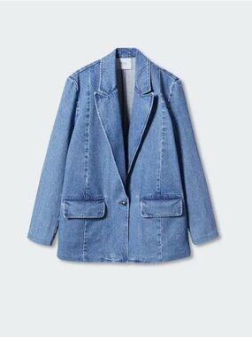 Mango Light Blue Denim Blazer -NWT